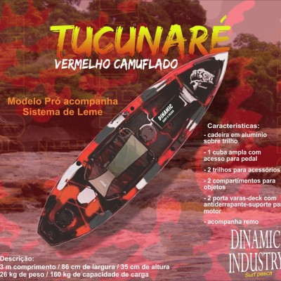 Caiaque Tucunaré vermelho camuflado