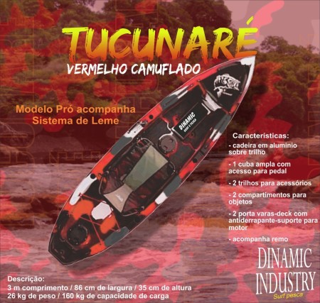 Caiaque Tucunaré vermelho camuflado