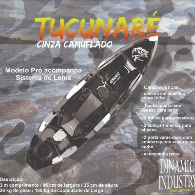 Caiaque Tucunaré cinza camuflado